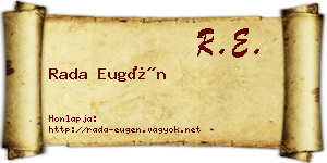 Rada Eugén névjegykártya
